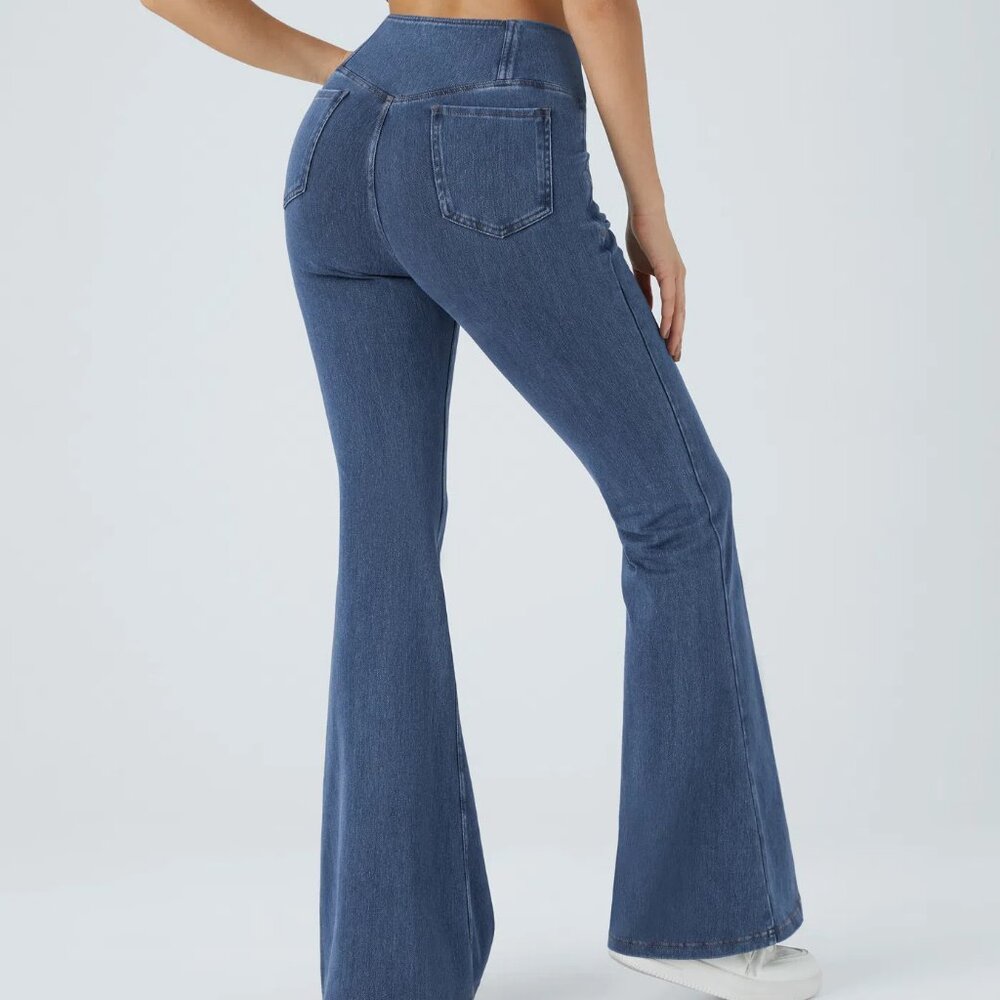 High-Rise Flare Women's Jeans - Blue - Picture 4 of 4